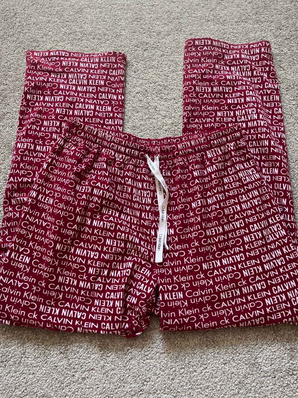 Calvin Klein Kids Maroon Logo-Print Joggers